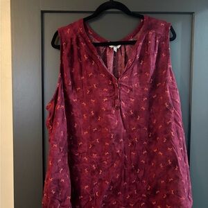 Sonoma Maroon Sleeveless Blouse with Star Accents